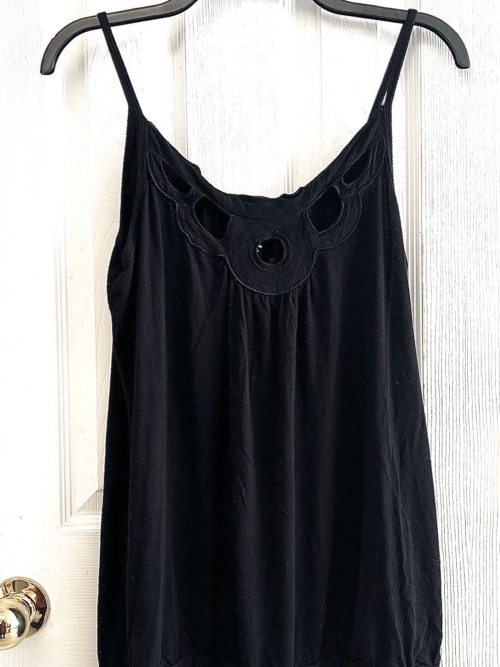 Grace Black Women's Spaghetti Strap Tank Top with Cutout Detail